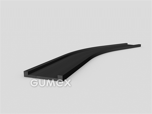 Gumový profil tvaru "U", 3,5x26/20mm, 70°ShA, EPDM, -40°C/+100°C, čierny